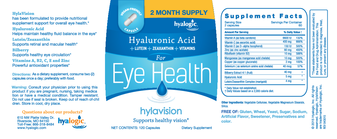 Hyalogic Hylavision Eye Health w/ HA 120 caps