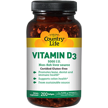 Country Life Vitamin D3 5000 IU 200 gels