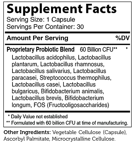 Zahlers BioDophilus High Potency Probiotic Formula 60 Billion Live & Active CFUs - 30 Capsules