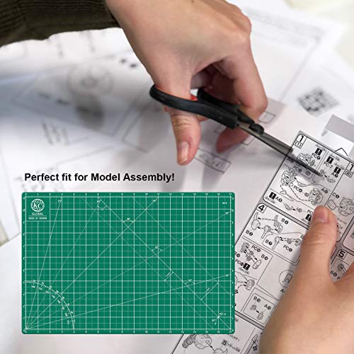 KC GLOBAL A4 (12"x9") Self-Healing Cutting Mat (Dark Green) - Sturdy, Reversible, Eco-Friendly, Non-Slip. Premium Desk Mat for Crafters, Quilters, and Hobbyist