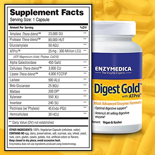 Enzymedica Digest Gold + ATPro 180 Capsules