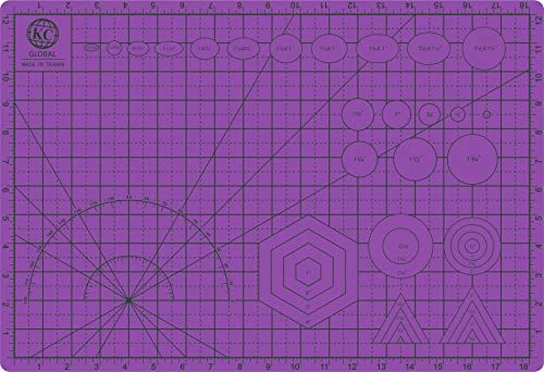 KC GLOBAL A3 (19"x13") Professional Grade Self-Healing Cutting Mat (Purple) - Odor-Free, Double-Sided, Eco-Friendly, Non-Slip, Premium Desk mat for DIY, Crafting, Model Building,and Art Projects