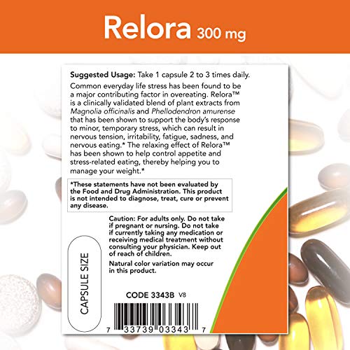 NOW Supplements, Relora 300 mg 120 Veg Capsules