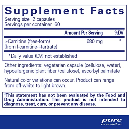 Pure Encapsulations L-Carnitine 120 Capsules
