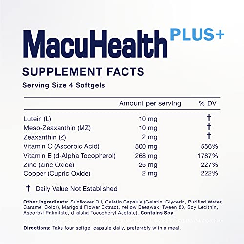 Macuhealth Plus+ Eye Vitamins Supplement for Adults 360 count