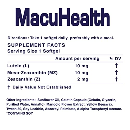 Macuhealth Triple Carotenoid Formula for Adults 90 Softgels