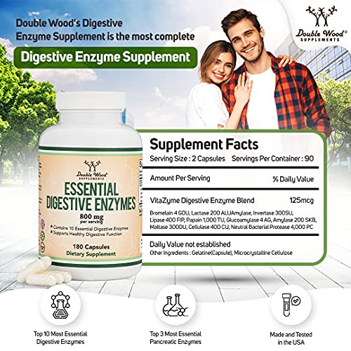 Double Wood Supplements Digestive Enzymes 180 Capsules