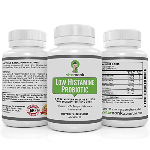 Low Histamine Probiotics by VitaMonk™ 60 Capsules