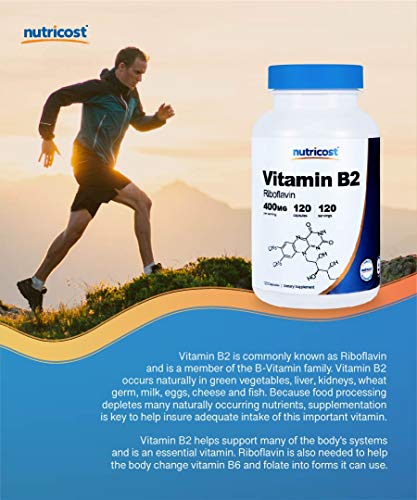 Nutricost Vitamin B2 (Riboflavin) 400mg 120 Capsules