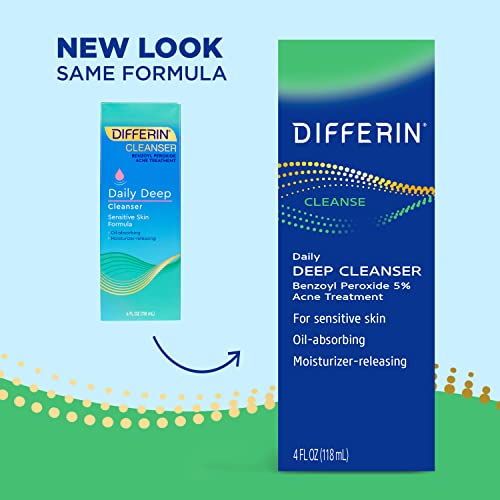 Differin Acne Face Wash with 5% Benzoyl Peroxide 4 oz