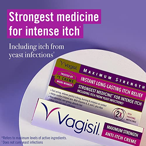 Vagisil Maximum Strength Anti-Itch Cream with Benzocaine 1 oz