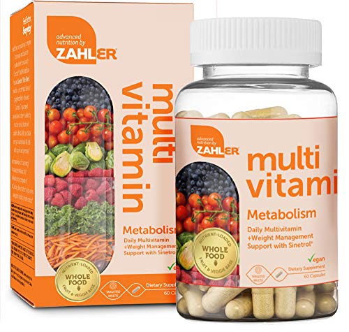 Zahler Multivitamin Metabolism, Daily Multivitamin +Weight Management Support, Multivitamin for Women and Men with Iron, Certified Kosher, 60 Capsules