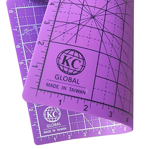 KC GLOBAL A4 (13"x9") Professional Grade Self-Healing Cutting Mat (Purple) - Odor-Free, Double-Sided, Eco-Friendly, Non-Slip, Premium Desk mat for DIY, Crafting, Model Building and Art Projects