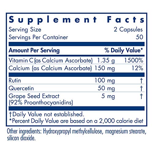 Allergy Research Group - Esterol Ester-C - Buffered Vitamin C, Bioflavonoids, Quercetin - 100 Vegetarian Capsules