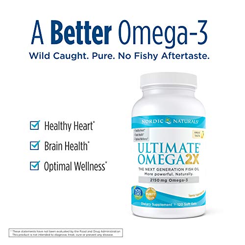 Nordic Naturals Ultimate Omega 2X, Lemon Flavor 120 Soft Gels