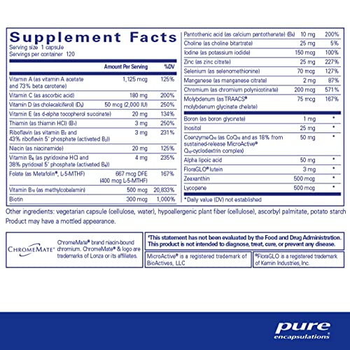 Pure Encapsulations O.N.E. Multivitamin | Once Daily Multivitamin 120 Capsules