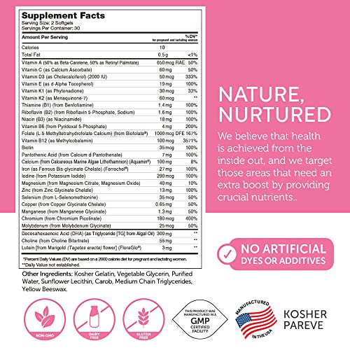 Zahler Prenatal Vitamin with DHA & Folate - Prenatal Softgels 180 Count