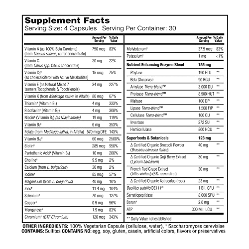 Enzymedica, Enzyme Nutrition Women's 50+ Multivitamin, Supports Immune and Heart Health, 120 Capsules