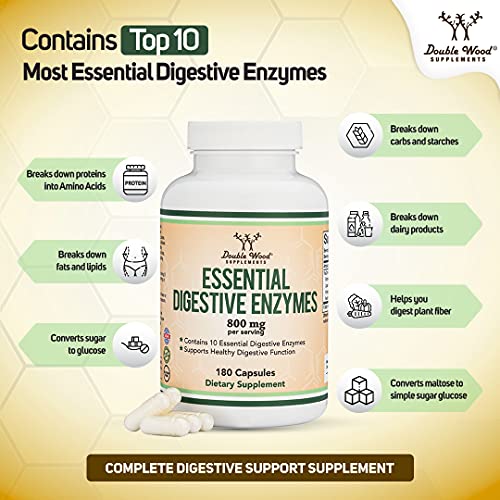 Double Wood Supplements Digestive Enzymes 180 Capsules