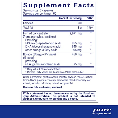 Pure Encapsulations VisionPro EPA/DHA/GLA | Supports Natural Tear Production and Retention of Eye Moisture* | 180 Softgel Capsules