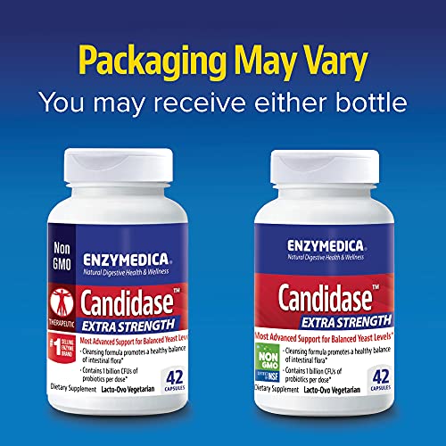 Enzymedica, Candidase Extra Strength, Support for Balanced Yeast Levels, 42 Capsules