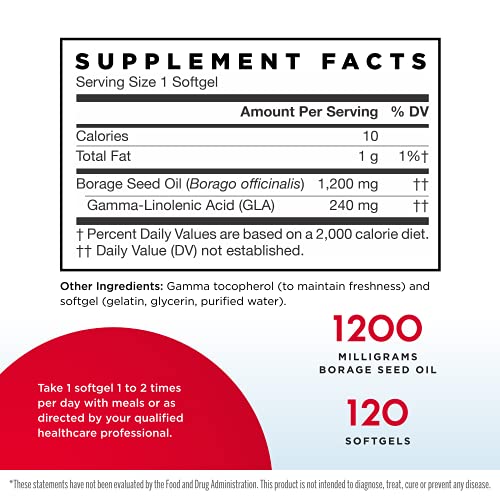 Jarrow Formulas, Borage, GLA-240, 1200 mg, 120 Softgels