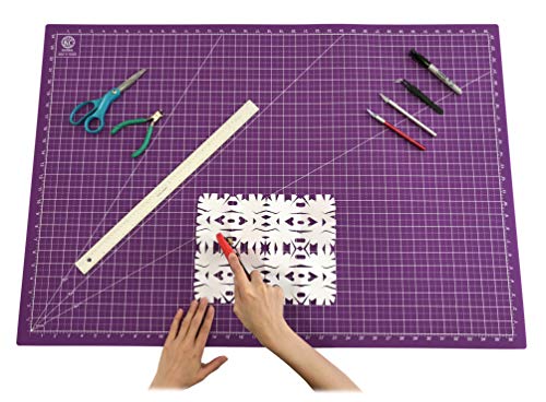 KC GLOBAL A2 (25"x19") Professional Grade Self-Healing Cutting Mat (Purple) - Odor-Free, Double-Sided, eco-Friendly, Durable. Premium Desk mat for Crafting, Sewing, Quilting and Art Projects