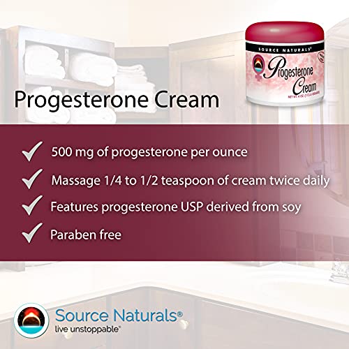 Source Naturals Progesterone Cream - Women's Health Support 4 Ounce Jar