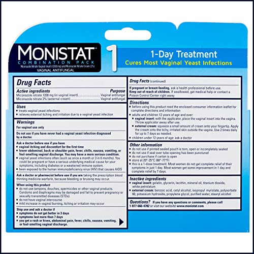 Monistat 1 Day Yeast Infection Treatment Anti-Itch Cream Bundle