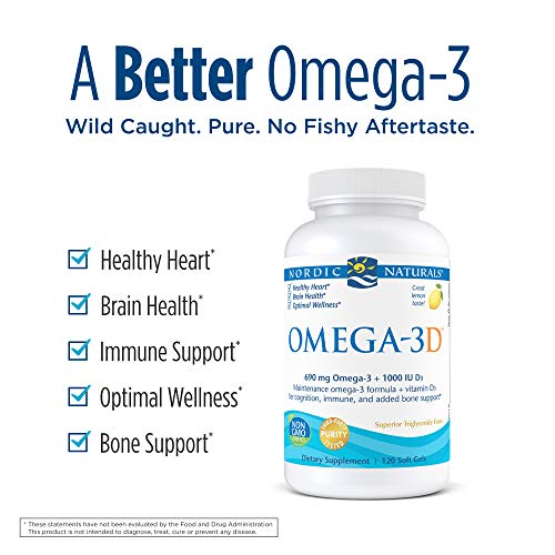  Nordic Naturals Omega-3, Lemon Flavor - 120 Soft Gels