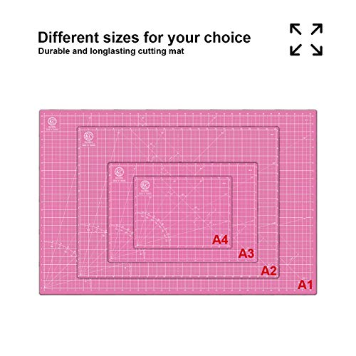 KC GLOBAL A2 (24"x18") Self-Healing Cutting Mat (Pink) - Sturdy, Reversible, Eco-Friendly, Non-Slip. Premium Desk Mat for Crafters, Quilters, and Hobbyist