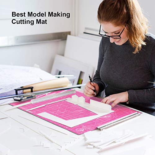 KC GLOBAL A2 (24"x18") Self-Healing Cutting Mat (Pink) - Sturdy, Reversible, Eco-Friendly, Non-Slip. Premium Desk Mat for Crafters, Quilters, and Hobbyist