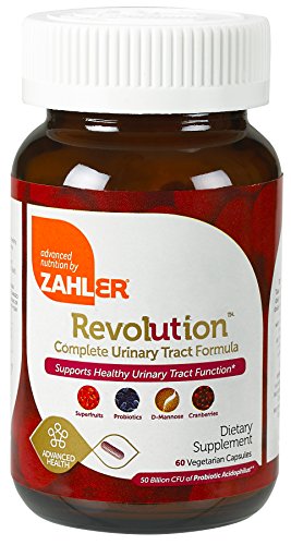 Zahlers UTI Revolution, Urinary Tract and Bladder Health, All Natural Cranberry Concentrate Pills Fortified with D-Mannose and Probiotics, Certified Kosher, 60 Caps