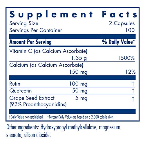 Allergy Research Group - Esterol Ester-C - Buffered Vitamin C, Bioflavonoids, Quercetin - 200 Vegetarian Capsules