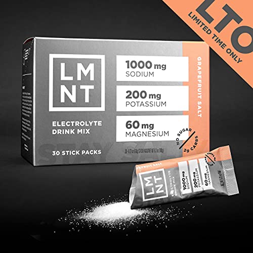 LMNT Keto Electrolyte Drink Mix Grapefruit Salt 30 Stick Packs