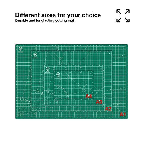 KC GLOBAL A1 (36"x24") Self-Healing Cutting Mat (Dark Green) - Sturdy, Reversible, Eco-Friendly, Non-Slip. Premium Desk Mat for Crafters, Quilters, and Hobbyist