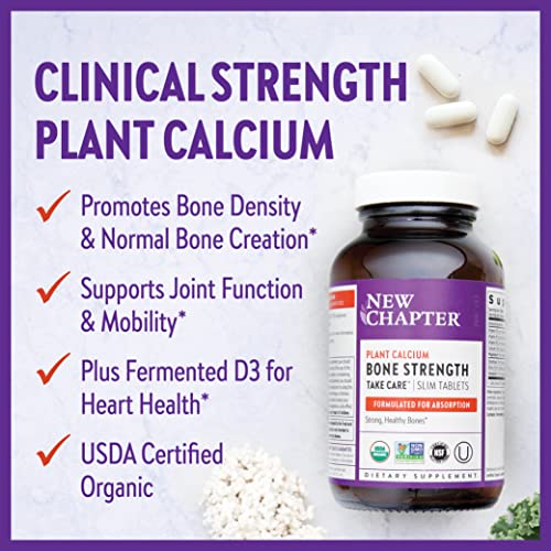 New Chapter Calcium Supplement Vitamin D3+K2 + Magnesium 180 Slim Tablets