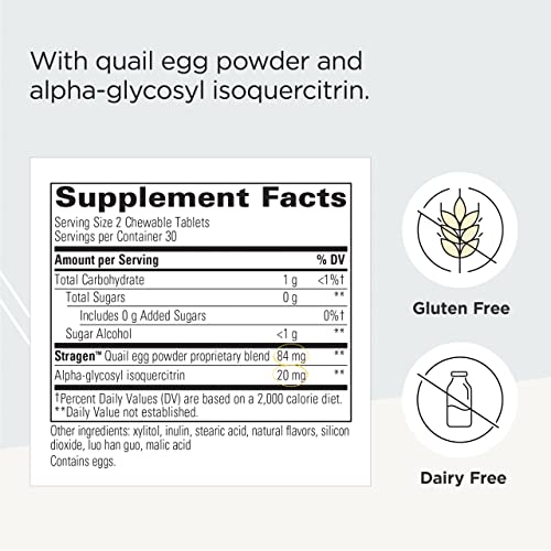 Integrative Therapeutics AllQlear - Fast-Acting Seasonal Support Supplement with Quail Egg and Flavonoids* - Berry Flavored - Gluten Free - Dairy Free - 60 Chewable Tablets