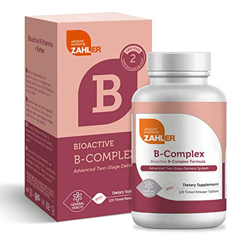 Zahler B Complex, Bioactive B-Complex Vitamins with Folate, Advanced Two-Stage delivery System, Certified Kosher, 120 Timed Release Tablets