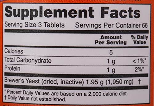 NOW Foods Brewer's Yeast 650 mg 200 Tabs