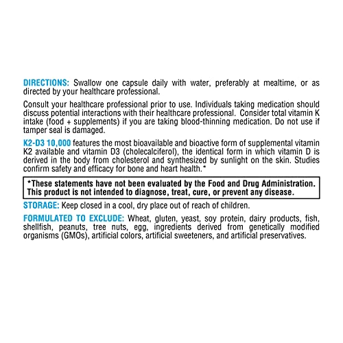 XYMOGEN K2D3 10000 Vitamin D3 K2 Bioavailable Vitamin D 10,000 IU
