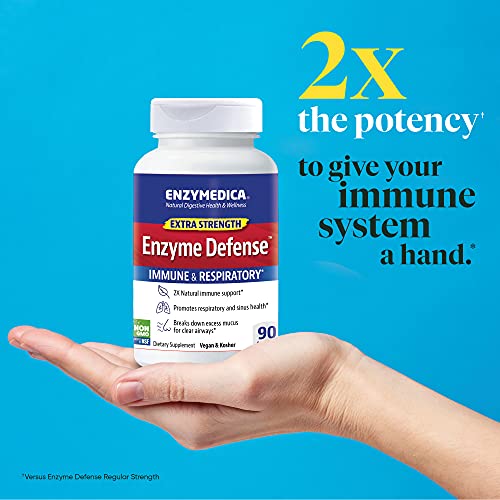 Enzymedica, Enzyme Defense Extra Strength, Advanced Dietary Supplement to Support Immune Health, Vegan, Kosher, Non-GMO, 90 Capsules (90 Servings)