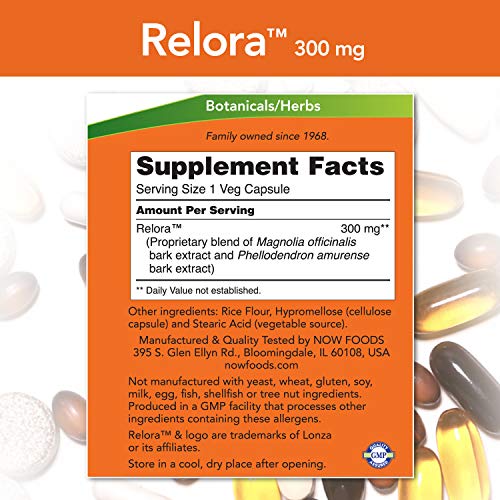 NOW Supplements, Relora 300 mg 60 Veg Capsules