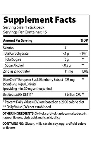 Enzymedica, Black Elderberry Powder, Travel-Friendly Immune Support, 15 Packets