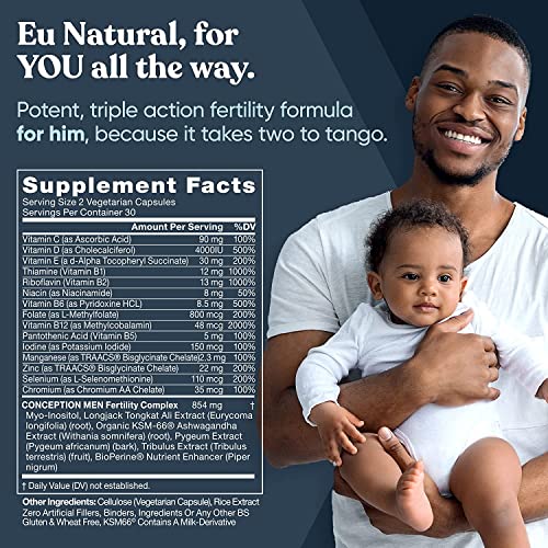 Eu Natural Conception for Him 60 Veg Capsules Fertility Aid & Multi