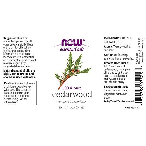 Now Foods Cedarwood Oil 1 ounce (Pack of 2)