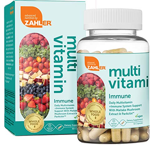 Zahler Multivitamin Immune, Daily Multivitamin +Immune System Support, Multivitamin for Women and Men with Iron, Certified Kosher, 60 Capsules