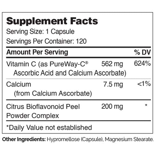 Zahler Vitamin C 500mg, Highly Absorbable PureWay-C, Kosher, 120 Capsules,