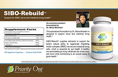 Priority One Nutritional Supplements SIBO-Rebuild 180 Vegetarian Capsules