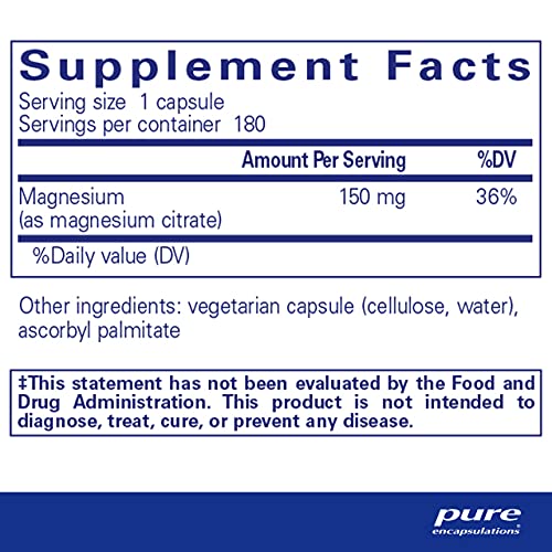 Pure Encapsulations Magnesium Citrate 180 Capsules